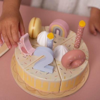 Little Dutch - Wooden birthday cake Pink- 26-pcs - Swanky Boutique