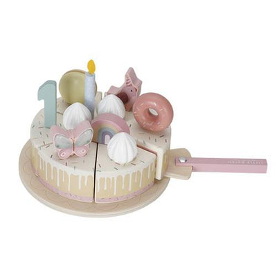 Little Dutch - Wooden birthday cake Pink- 26-pcs - Swanky Boutique