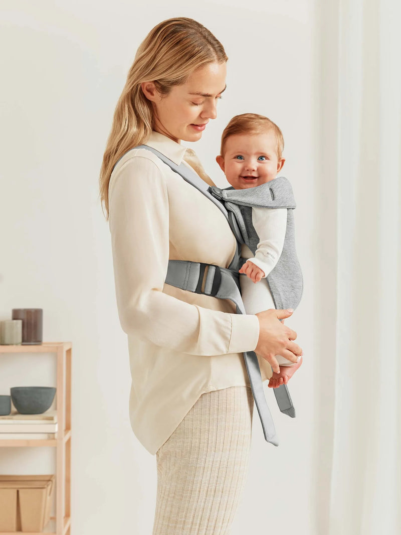 Baby Carrier Mini, 3D Jersey - Light Grey (0-12 Months)