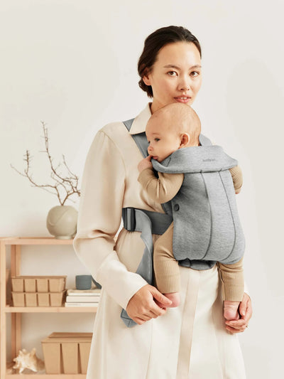 Baby Carrier Mini, 3D Jersey - Light Grey (0-12 Months)