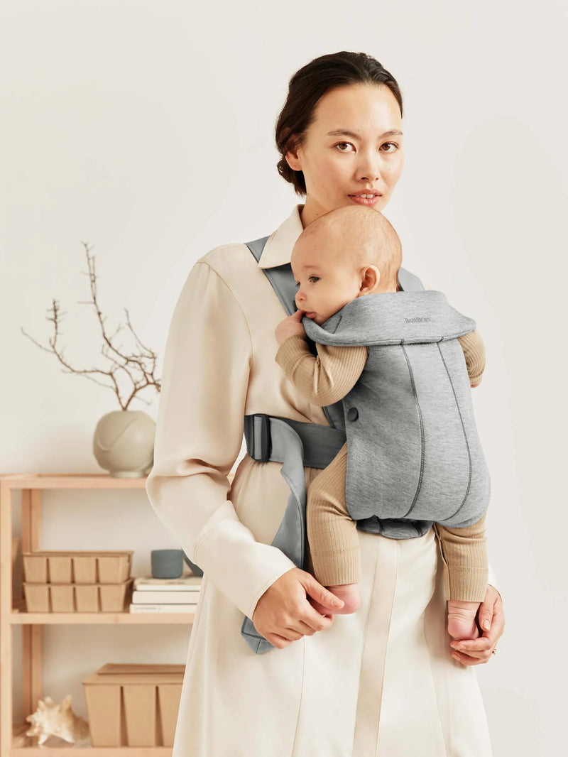 Baby Carrier Mini, 3D Jersey - Light Grey (0-12 Months)