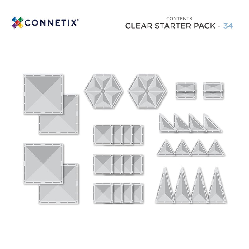 Connetix Clear Starter Pack 34 pc - Swanky Boutique