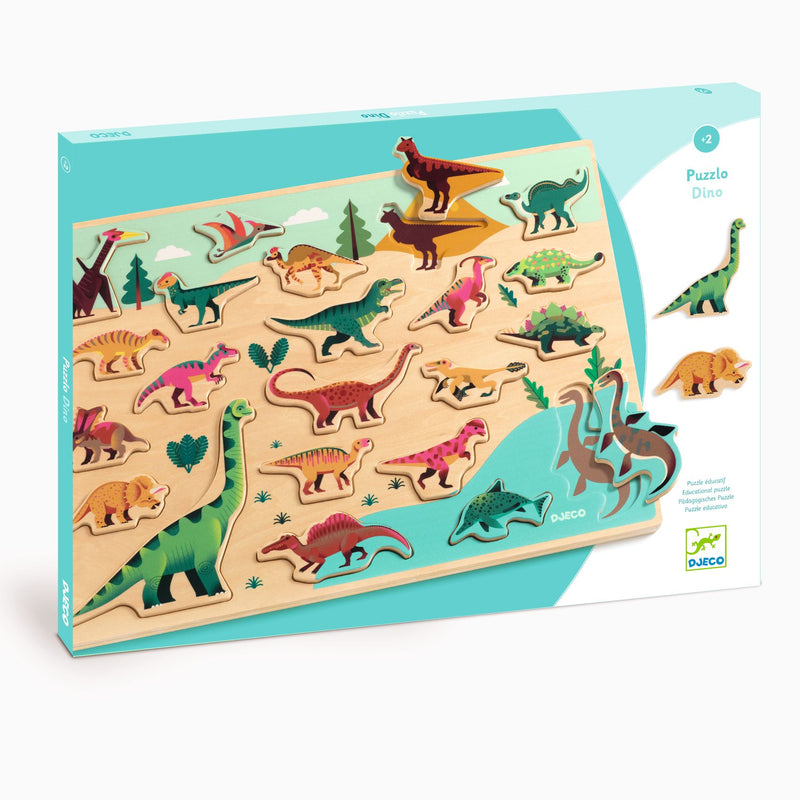 Puzzle, Wooden 22 Pieces - Dino (2+ Years)