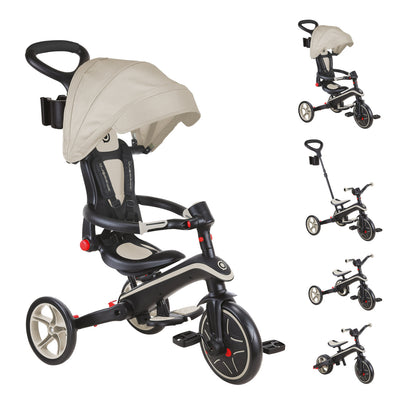 Globber Explorer Trike Foldable Taupe - Swanky Boutique 