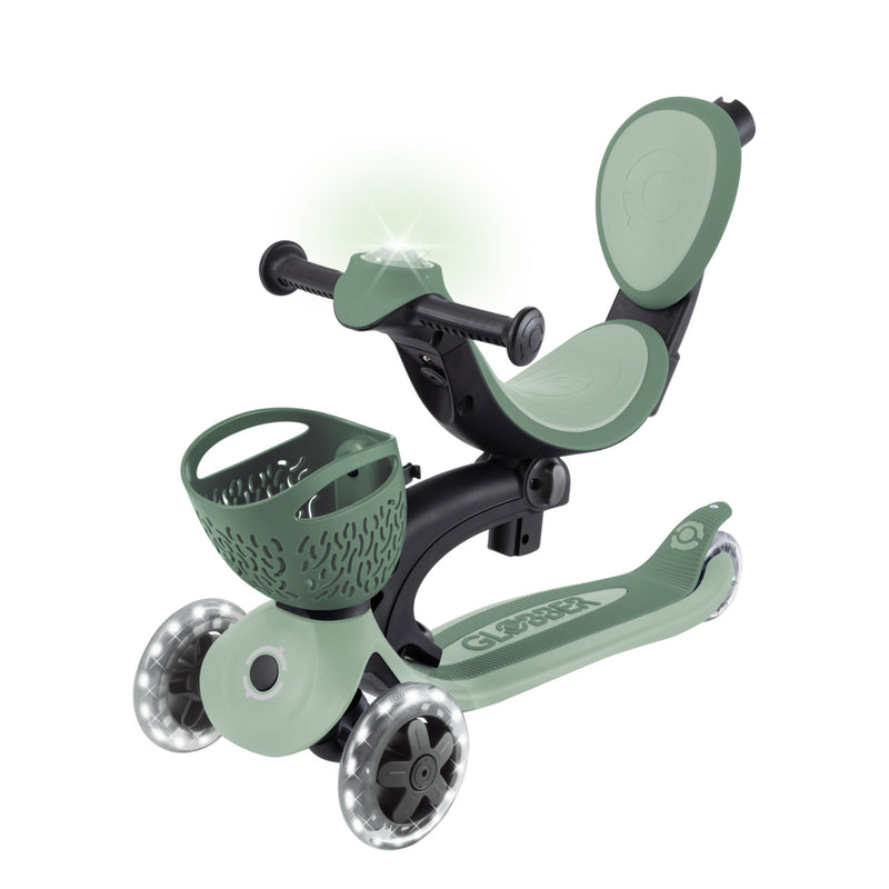 Globber Scooter GO.UP Baby LED Lights 360 - Sage/ Olive - Swanky Boutique