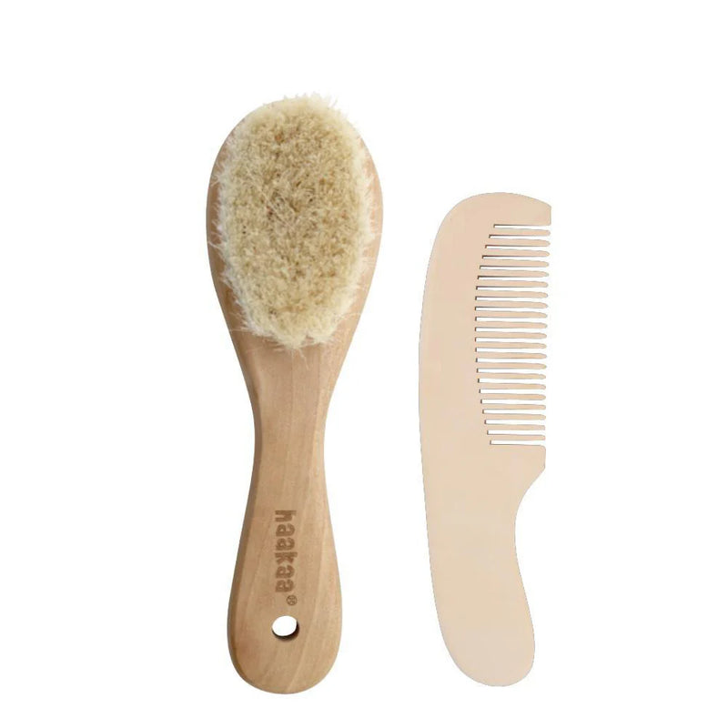 Goat Wool Baby Hair Brush & Comb Set