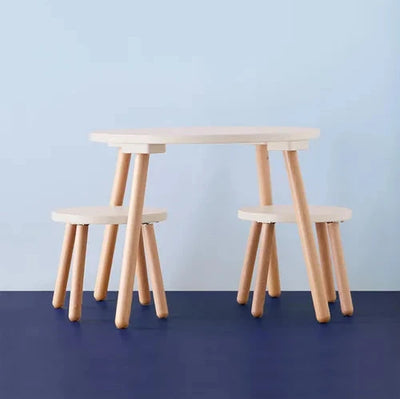 Kid's Concept Stool and table set white - Swanky Boutique