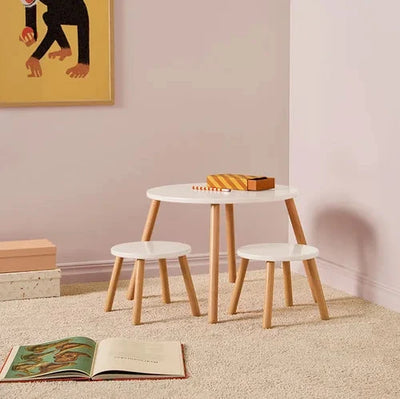 Kid's Concept Stool and table set white - Swanky Boutique