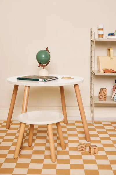 Kid's Concept Stool and table set white - Swanky Boutique