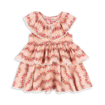 Konges Sloejd Bella Frill Dress - Floria Pink - Swanky Boutique