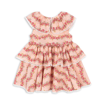 Konges Sloejd Bella Frill Dress - Floria Pink - Swanky Boutique