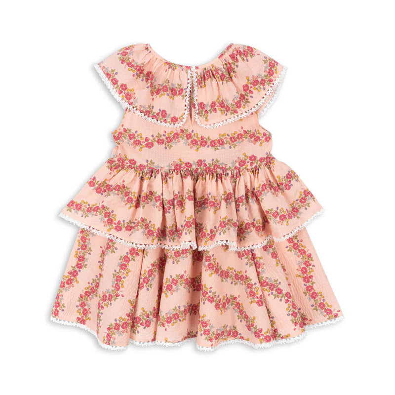 Konges Sloejd Bella Frill Dress - Floria Pink - Swanky Boutique