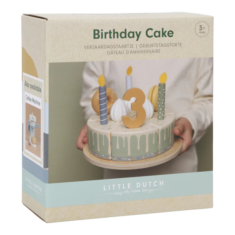 Little Dutch - Wooden birthday cake Blue - 26-pcs - Swanky Boutique