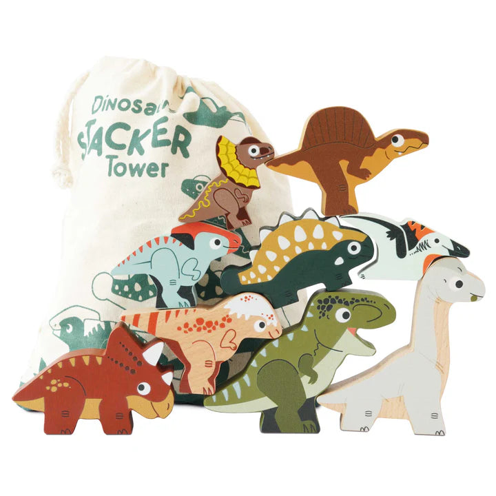 Le Toy Van Jurassic Stacking Dinosaurs & Bag - Swanky Boutique 