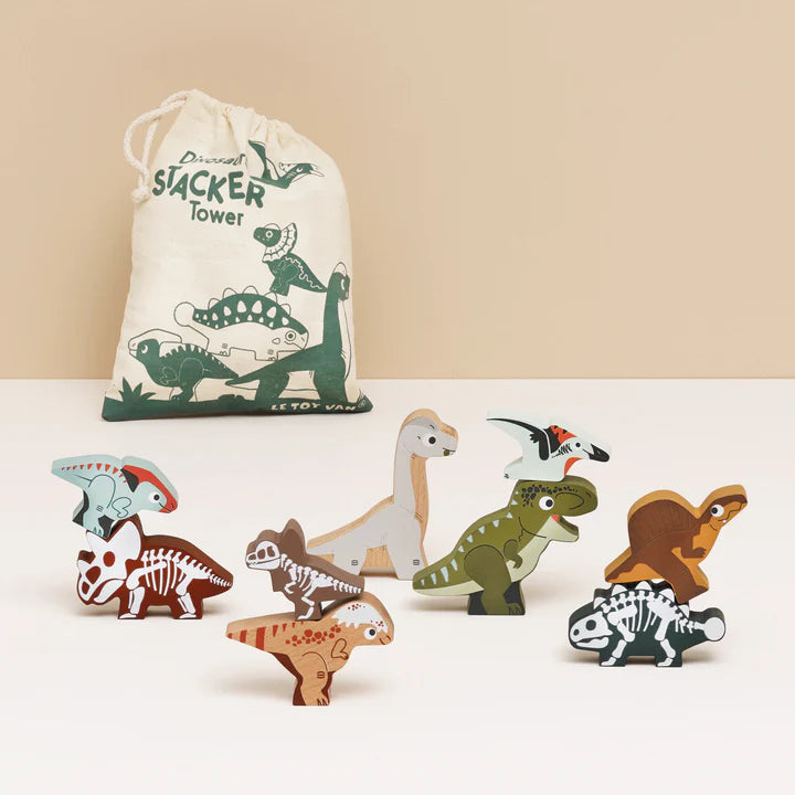 Le Toy Van Jurassic Stacking Dinosaurs & Bag - Swanky Boutique 