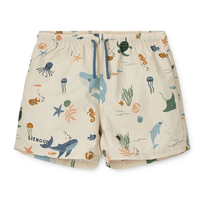 Liewood Aiden Printed Board Shorts- Sea creature / Sandy- Swanky Boutique Malta