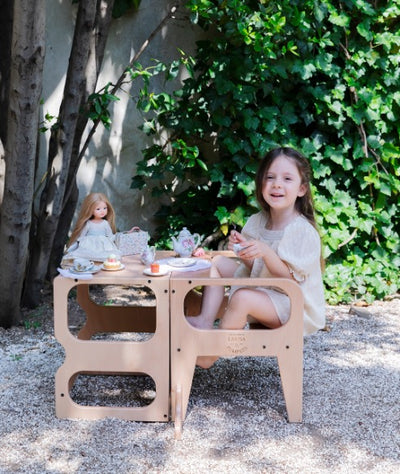 Learning Tower, 3-in-1 Montessori Learning Tower & Desk - Natural