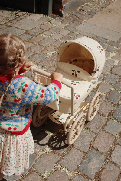 Konges Sloejd - minnie doll pram - ma grande cerise glitter - Swanky Boutique