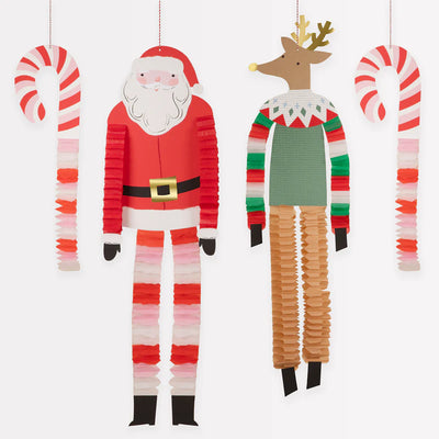 Meri Meri Long Legged Santa & Reindeer Decorations - Swanky Boutique