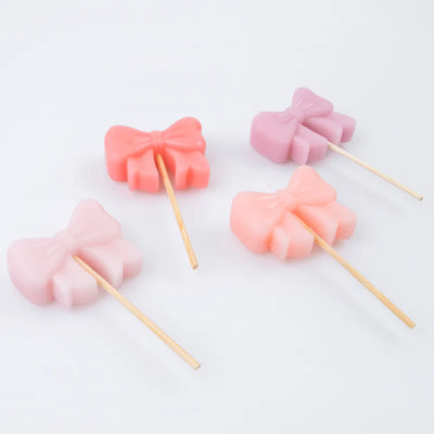 Meri Meri Pink Bow Candles - Swanky Boutique