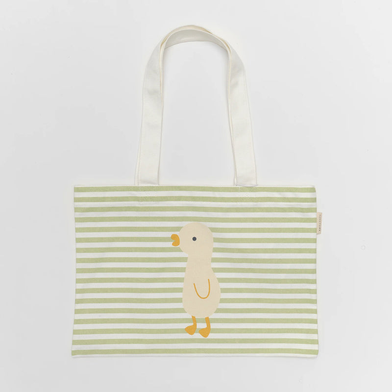 SunnyLife-Beach Bag, Kids Canvas- Duck Sage Stripe-Swanky Boutique Malta 