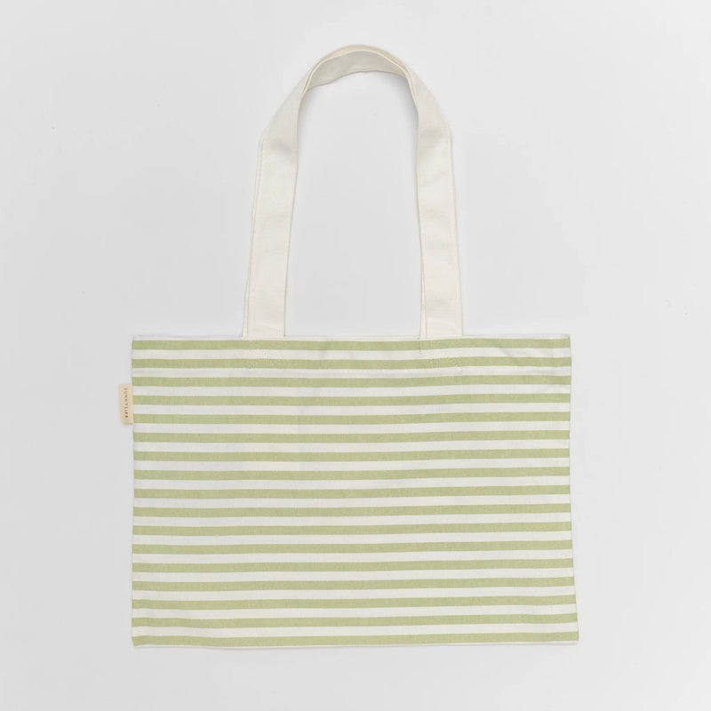 SunnyLife-Beach Bag, Kids Canvas- Duck Sage Stripe-Swanky Boutique Malta 