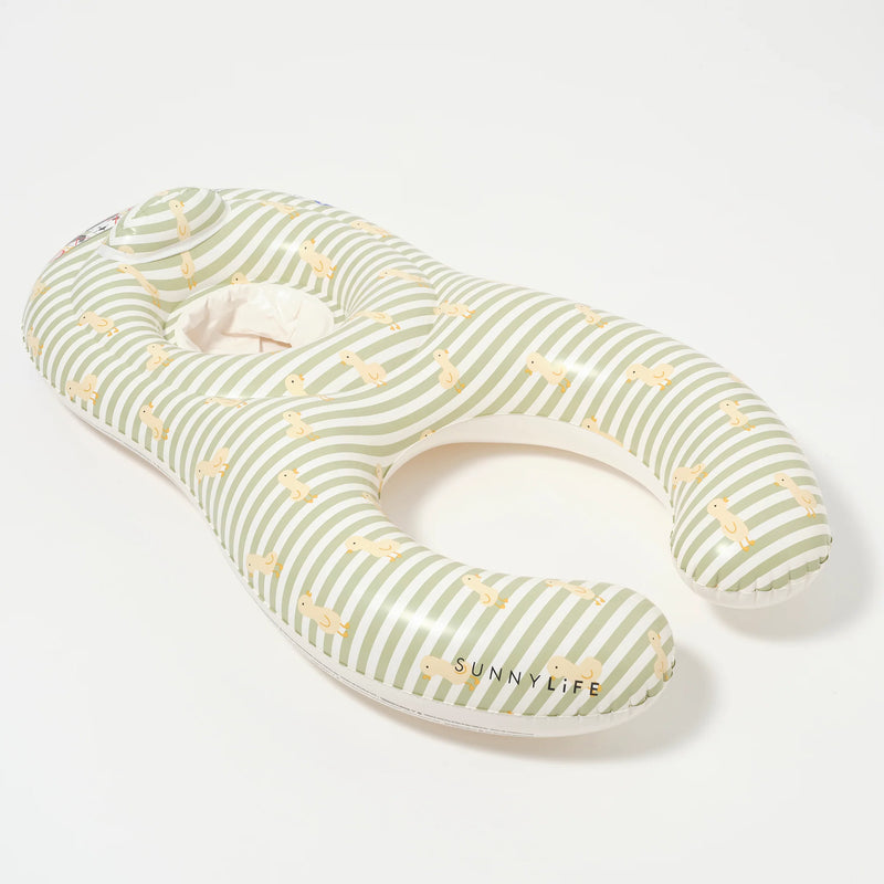 SunnyLife-Float Together Baby Seat - Duck Sage Stripe (1-2 Years)-Swanky Boutique Malta 