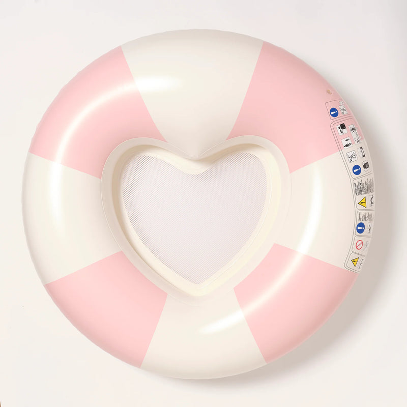 SunnyLife-Pool Ring, Luxe- Stole My Heart, Pink Stripe-Swanky Boutique Malta 