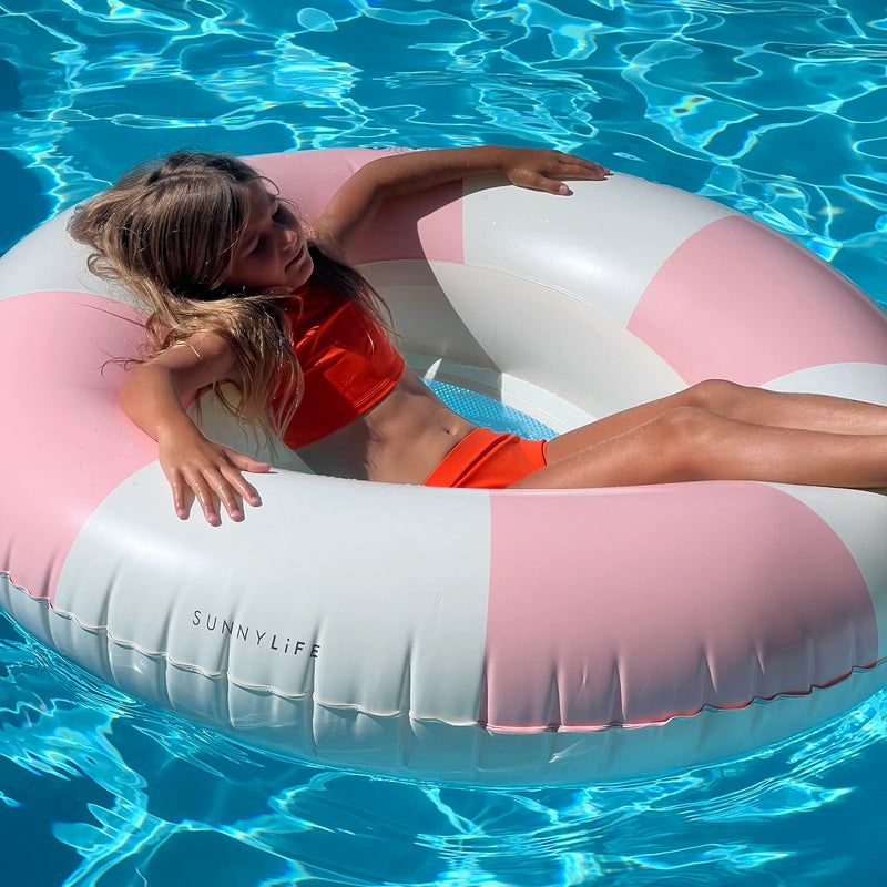 SunnyLife-Pool Ring, Luxe- Stole My Heart, Pink Stripe-Swanky Boutique Malta 