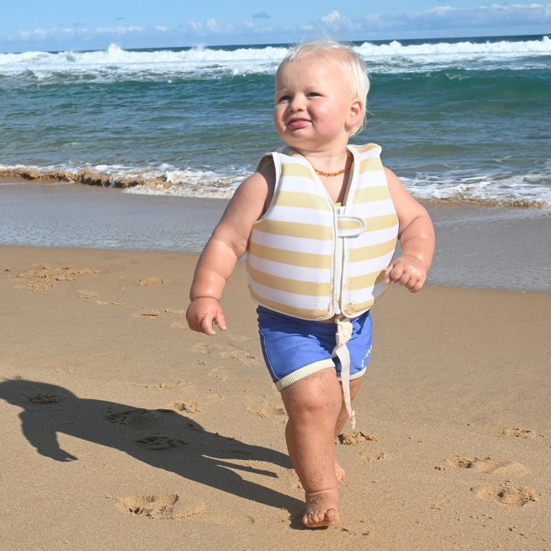 SunnyLife-Swim Vest - Sid the Seagull,Mustard Stripe-Swanky Boutique Malta 