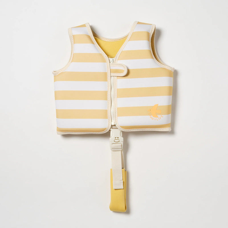 SunnyLife-Swim Vest - Sid the Seagull,Mustard Stripe-Swanky Boutique Malta 