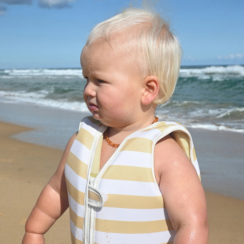 SunnyLife-Swim Vest - Sid the Seagull,Mustard Stripe-Swanky Boutique Malta 