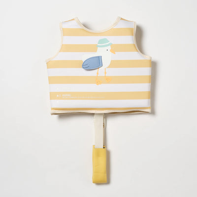 SunnyLife-Swim Vest - Sid the Seagull,Mustard Stripe-Swanky Boutique Malta 