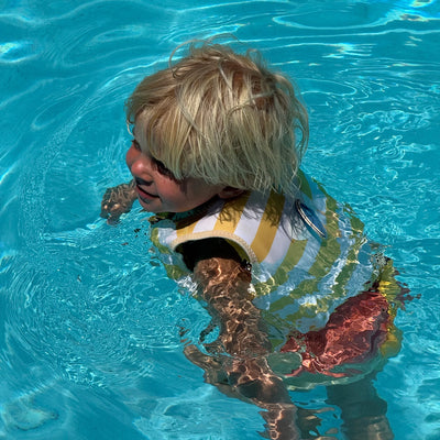 SunnyLife-Swim Vest - Sid the Seagull,Mustard Stripe-Swanky Boutique Malta 