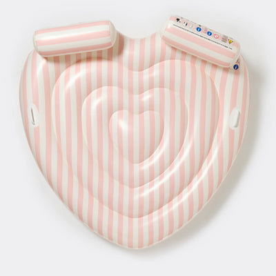 SunnyLife-Twin Lie-On Float - Stole My Heart,Pink Stripe-Swanky Boutique Malta