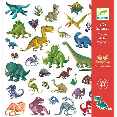 djeco - sticker sheets 160 stickers dinosaurs - swanky boutique malta