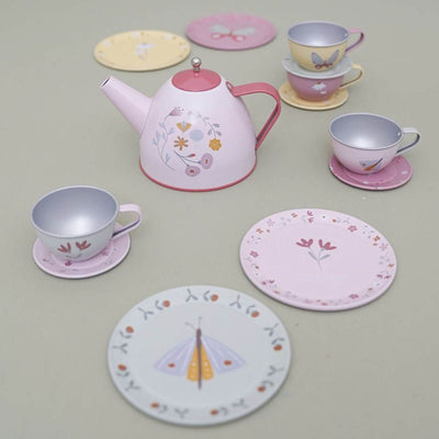 Little Dutch - Tea Set Tin Flowers & Butterflies - Swanky Boutique