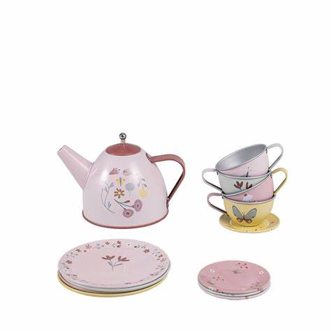 Little Dutch - Tea Set Tin Flowers & Butterflies - Swanky Boutique