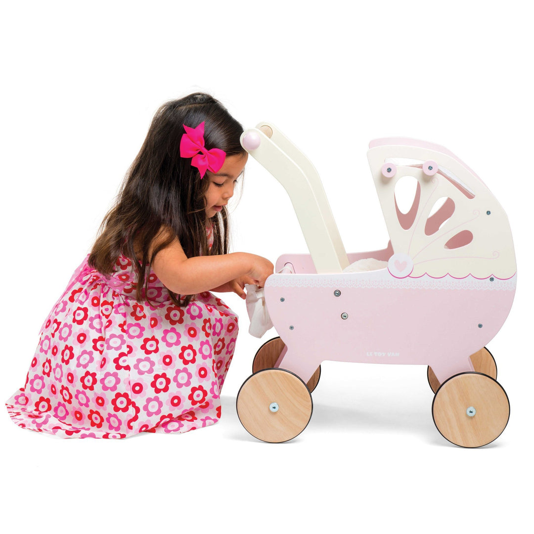 Retro Wooden Doll Pram 2 Years Swanky Boutique