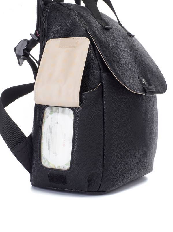 Changing Bag, Robyn Convertible Backpack - Faux Leather Black