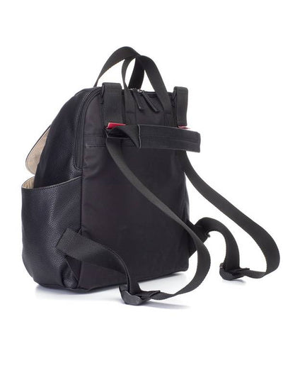 Changing Bag, Robyn Convertible Backpack - Faux Leather Black