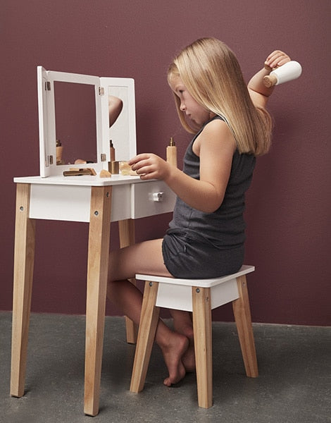 Kids dressing table and stool hotsell